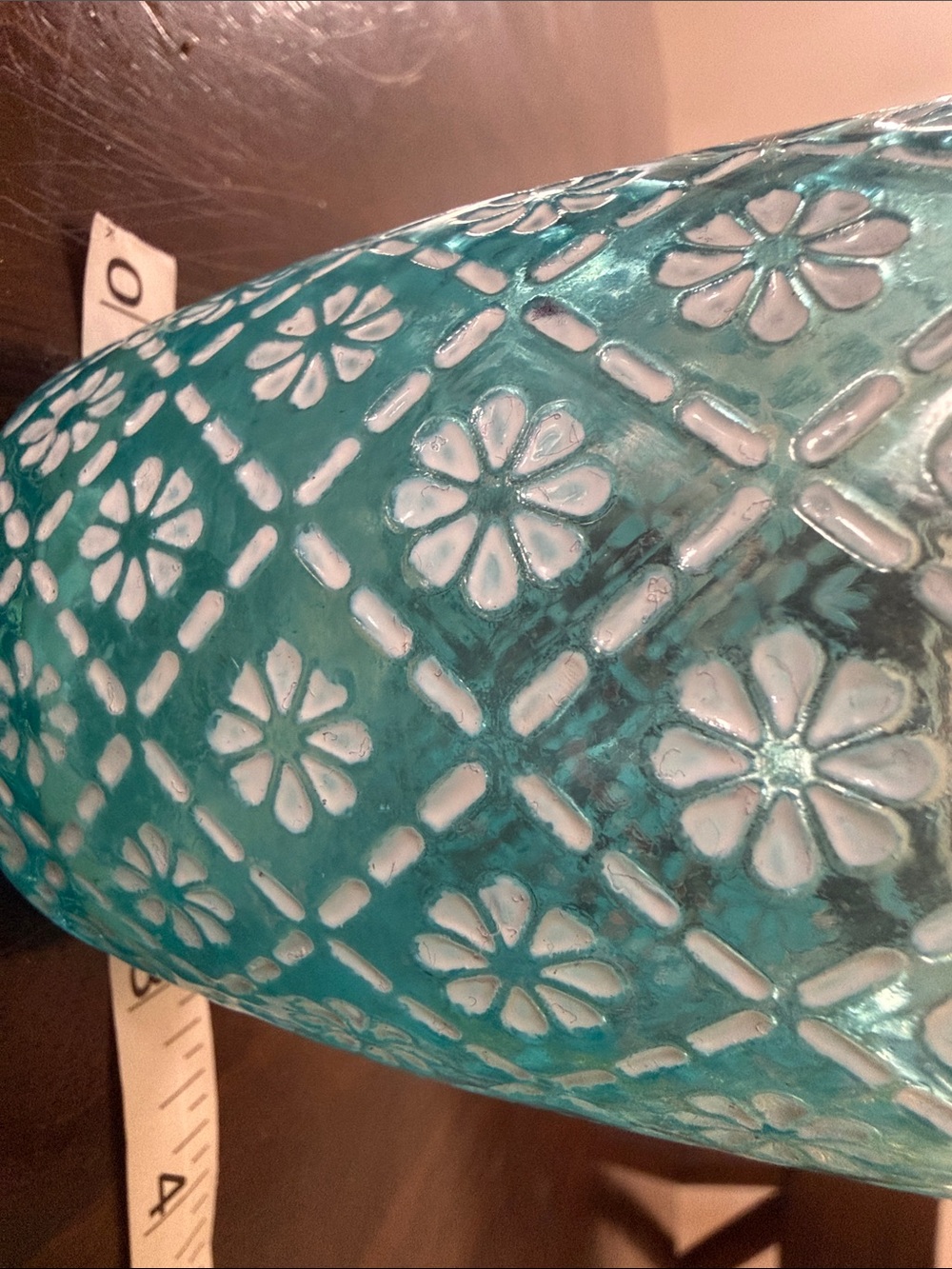 Yankee Candle Blue and Green Floral Glass Votive Holders - Picture 6 of 8